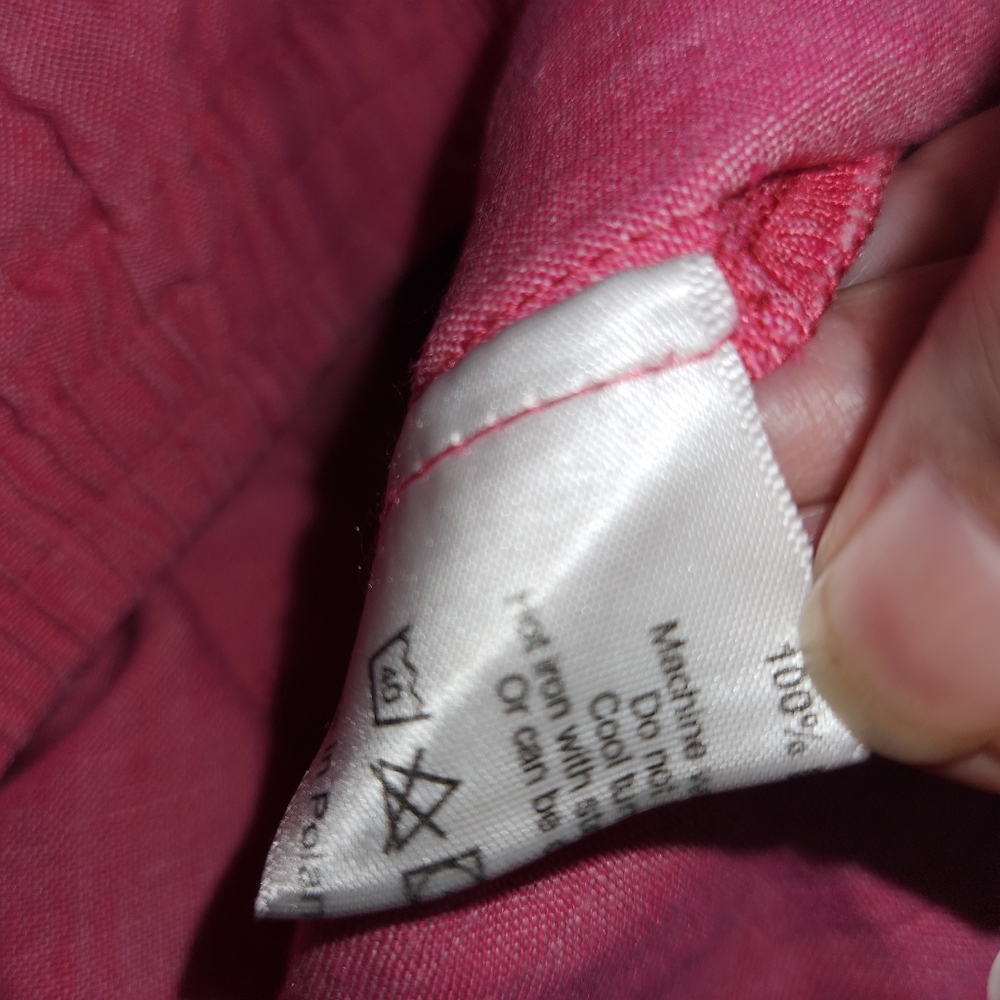 Eskandar Denim Womens Japanese Trouser Pants Sz 2 Linen EUC Pink - Picture 7 of 7